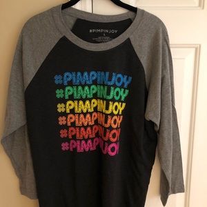 Pimping Joy baseball style T-shirt.  Unisex Large